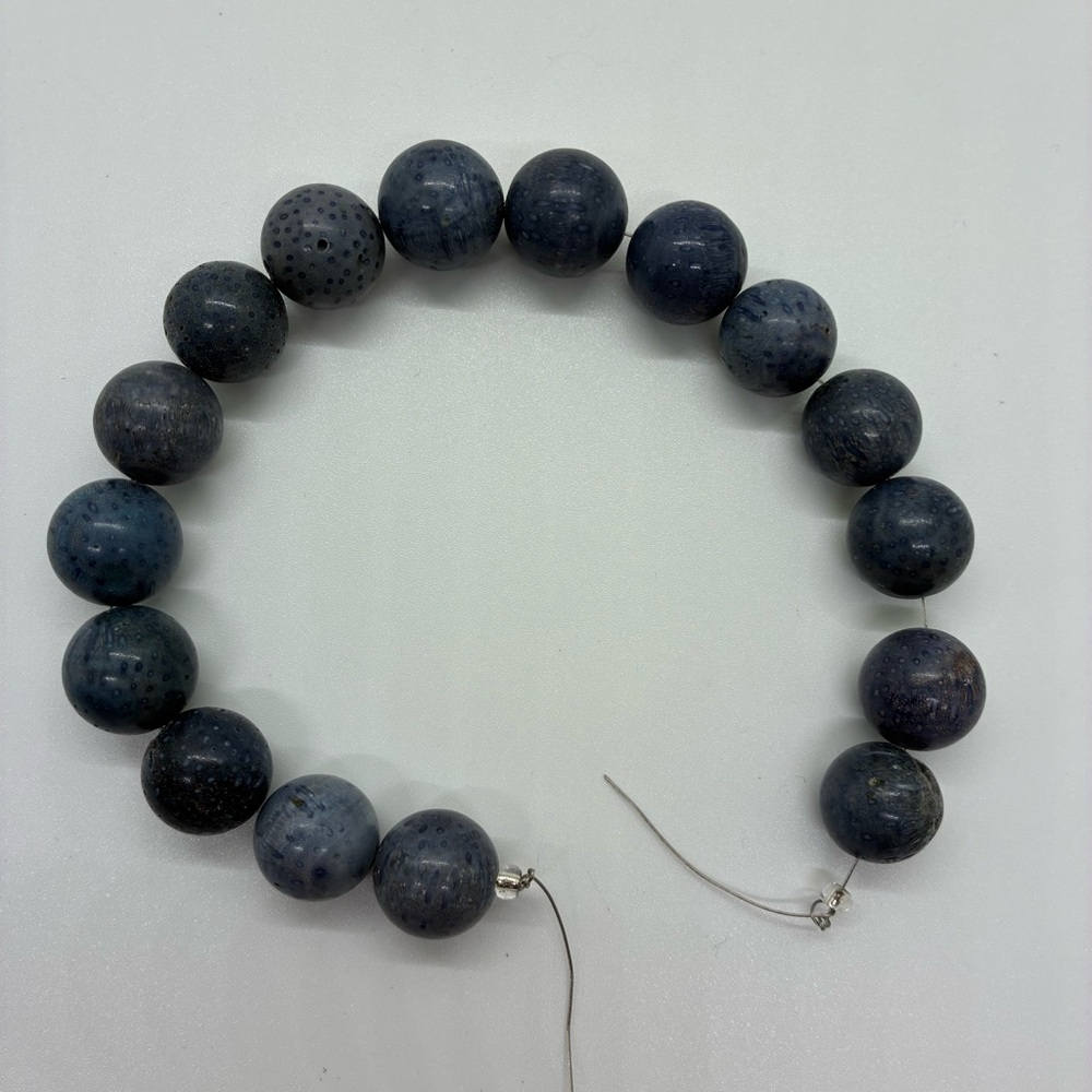 BLUE CORAL BEADED STRAND